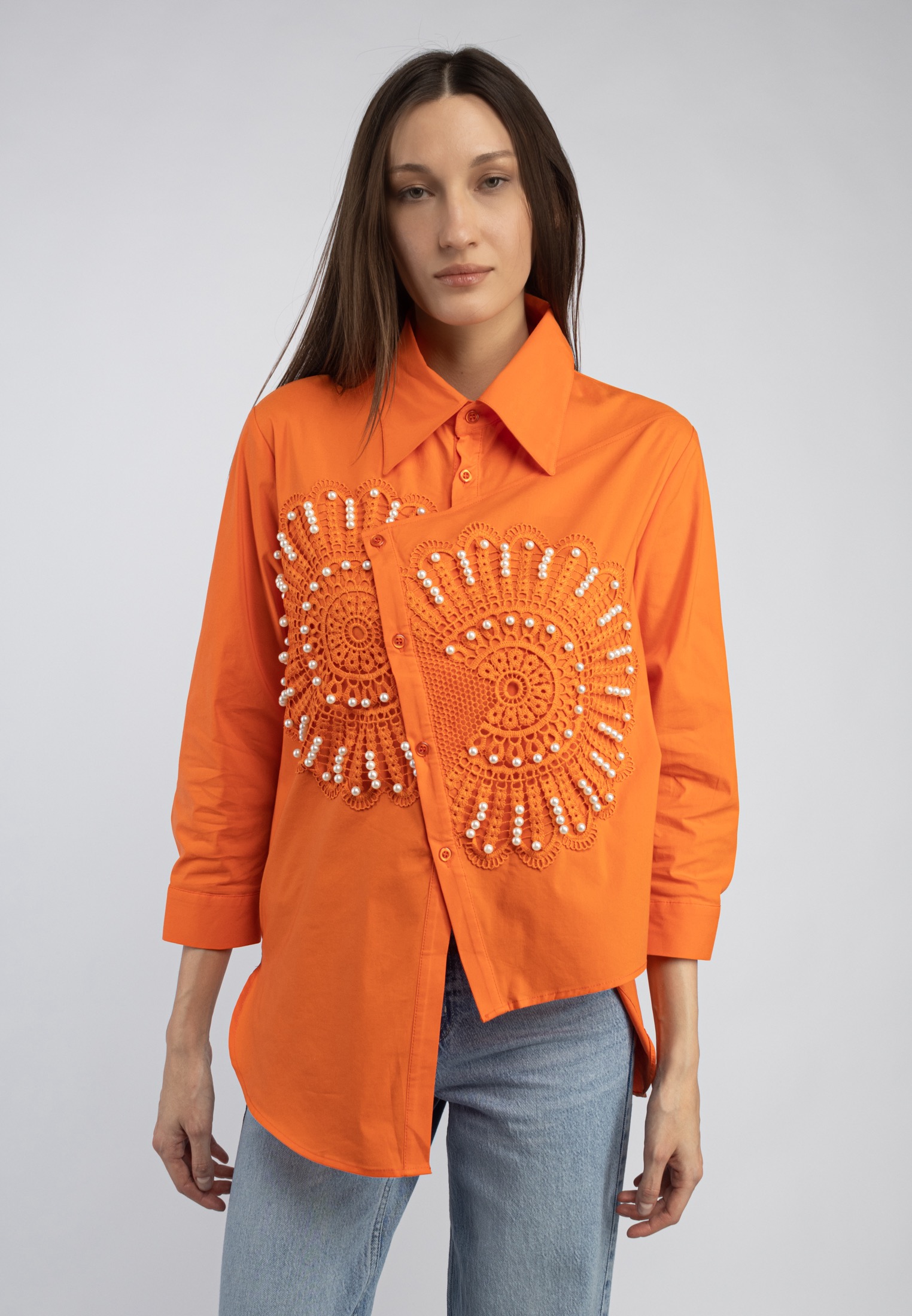 Рубашка женская Republika woman 2024-295 оранжевая L