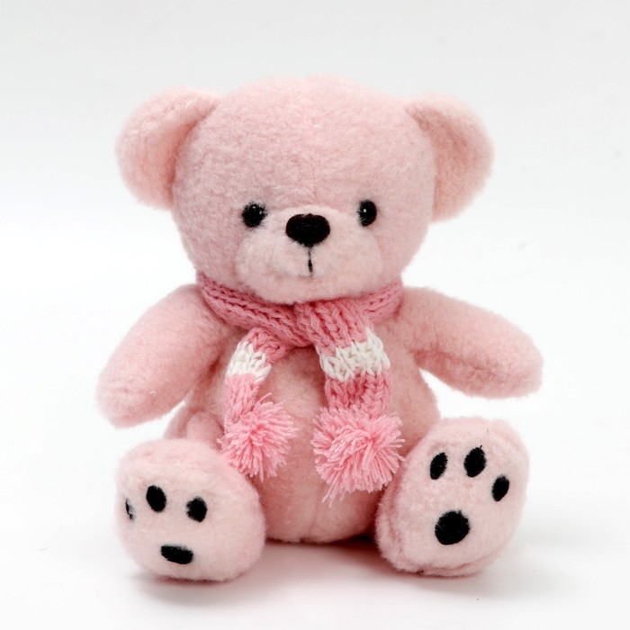 фото Мягкая игрушка «мишка в шарфике», цвет розовый nobrand