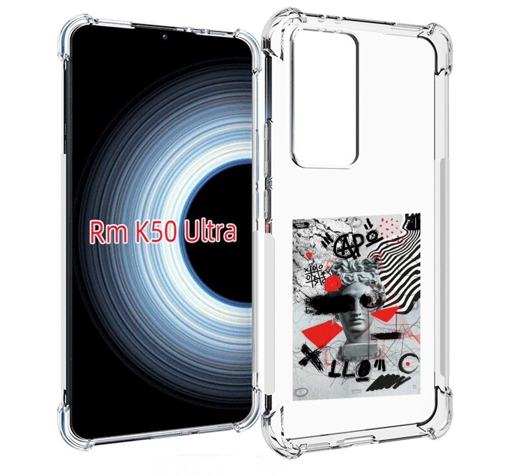 

Чехол MyPads стрит арт статуя для Xiaomi 12T / Redmi K50 Ultra, Прозрачный, Tocco