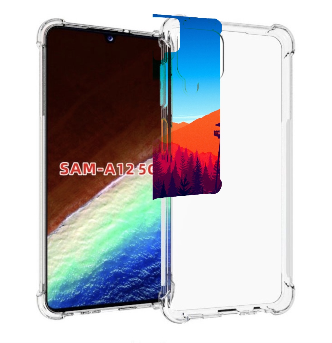 

Чехол MyPads лес с оранжевыми горами для Samsung Galaxy A12 (SM-A125F) 2020/21, Прозрачный, Tocco