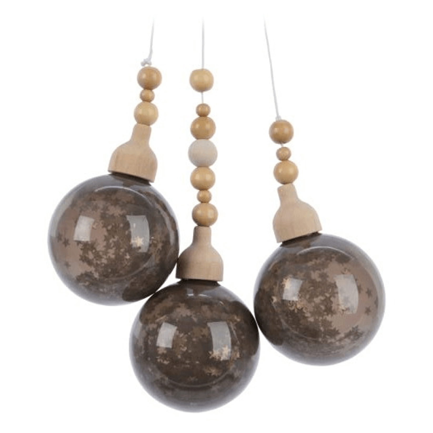 Елочная игрушка Kaemingk коричневая 5 см 109₽