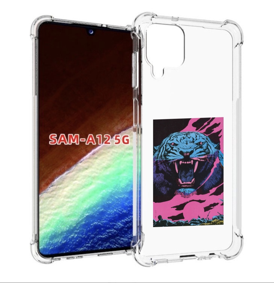 

Чехол MyPads лев с розовыми зубами для Samsung Galaxy A12 (SM-A125F) 2020/21, Прозрачный, Tocco