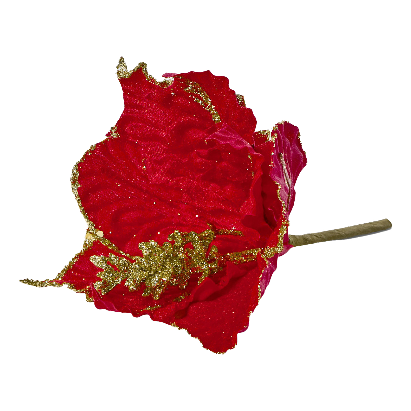 Цветок декоративный Due Esse Christmas золотисто-красный 20 см