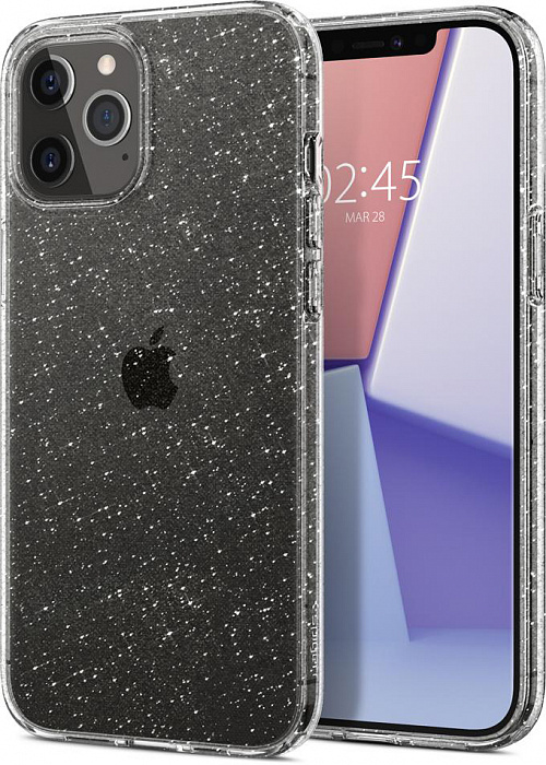 фото Чехол spigen liquid crystal glitter (acs01614) для iphone 12 pro max (clear)