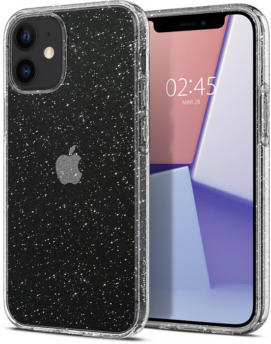 фото Чехол spigen liquid crystal glitter (acs01741) для iphone 12 mini (clear)