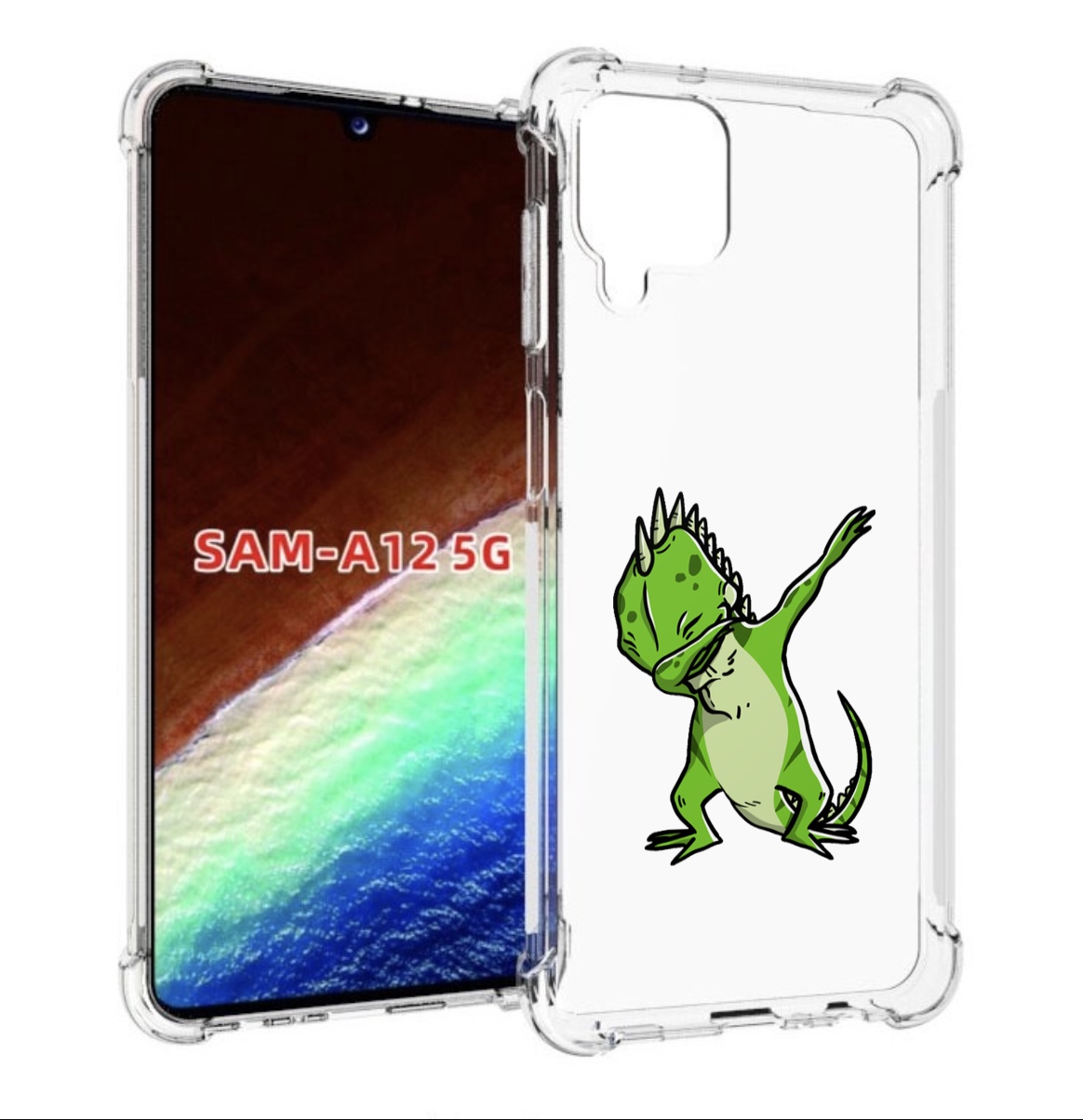 

Чехол MyPads крутая-ящерица для Samsung Galaxy A12 (SM-A125F) 2020/21/A12 Nacho SM-A127F, Прозрачный, Tocco