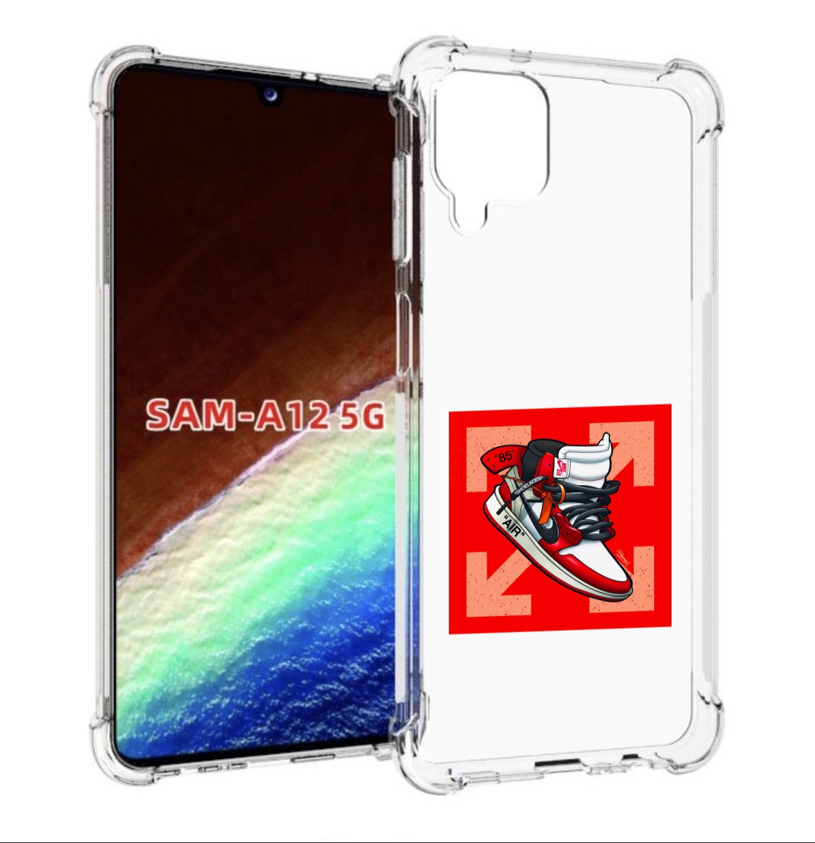 Чехол MyPads кроссовок джордан офвайт для Samsung Galaxy A12 (SM-A125F) 2020/21