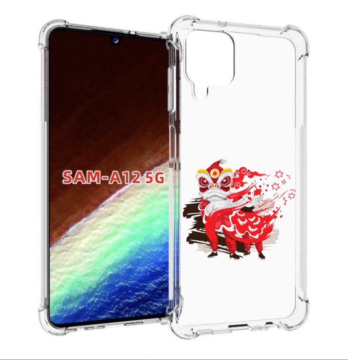 

Чехол MyPads красный-карнавал для Samsung Galaxy A12 (SM-A125F) 2020/21/A12 Nacho SM-A127F, Прозрачный, Tocco