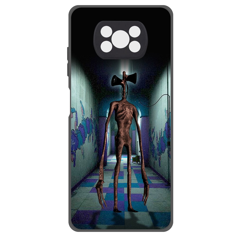 

Чехол-накладка Софт Хаги Ваги - Сиреноголовый для Poco X3, Черный