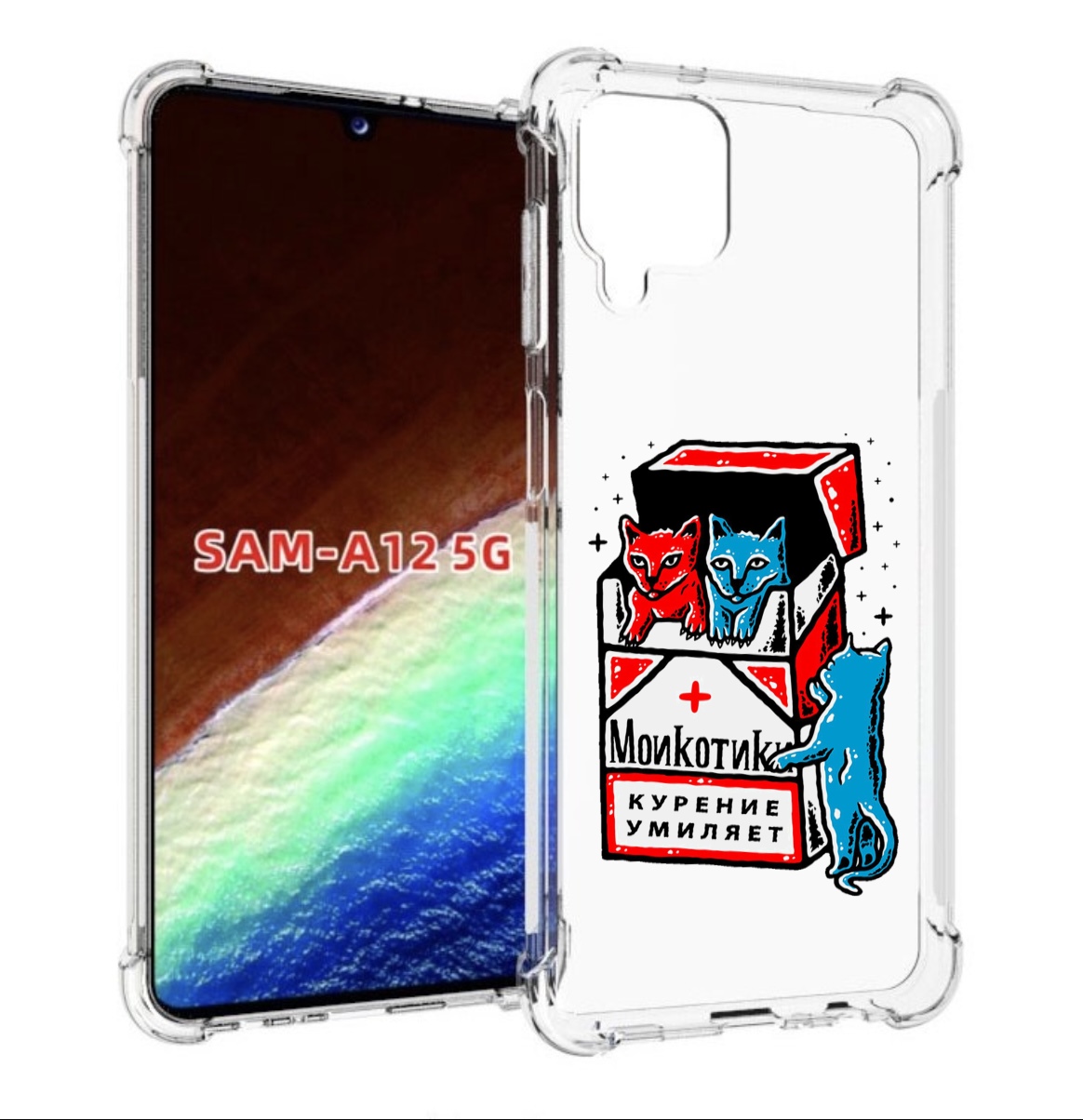 

Чехол MyPads красно-синие-коты для Samsung Galaxy A12 (SM-A125F) 2020/21, Прозрачный, Tocco