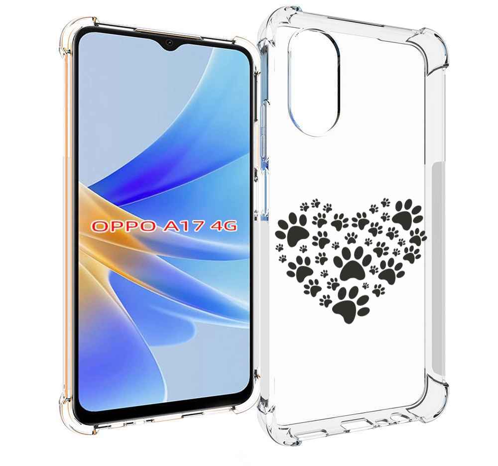 

Чехол MyPads следы-в-сердечке для OPPO A17, Прозрачный, Tocco