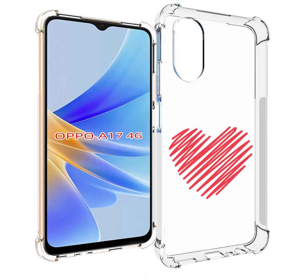 

Чехол MyPads сердечко-одной-линией для OPPO A17, Прозрачный, Tocco