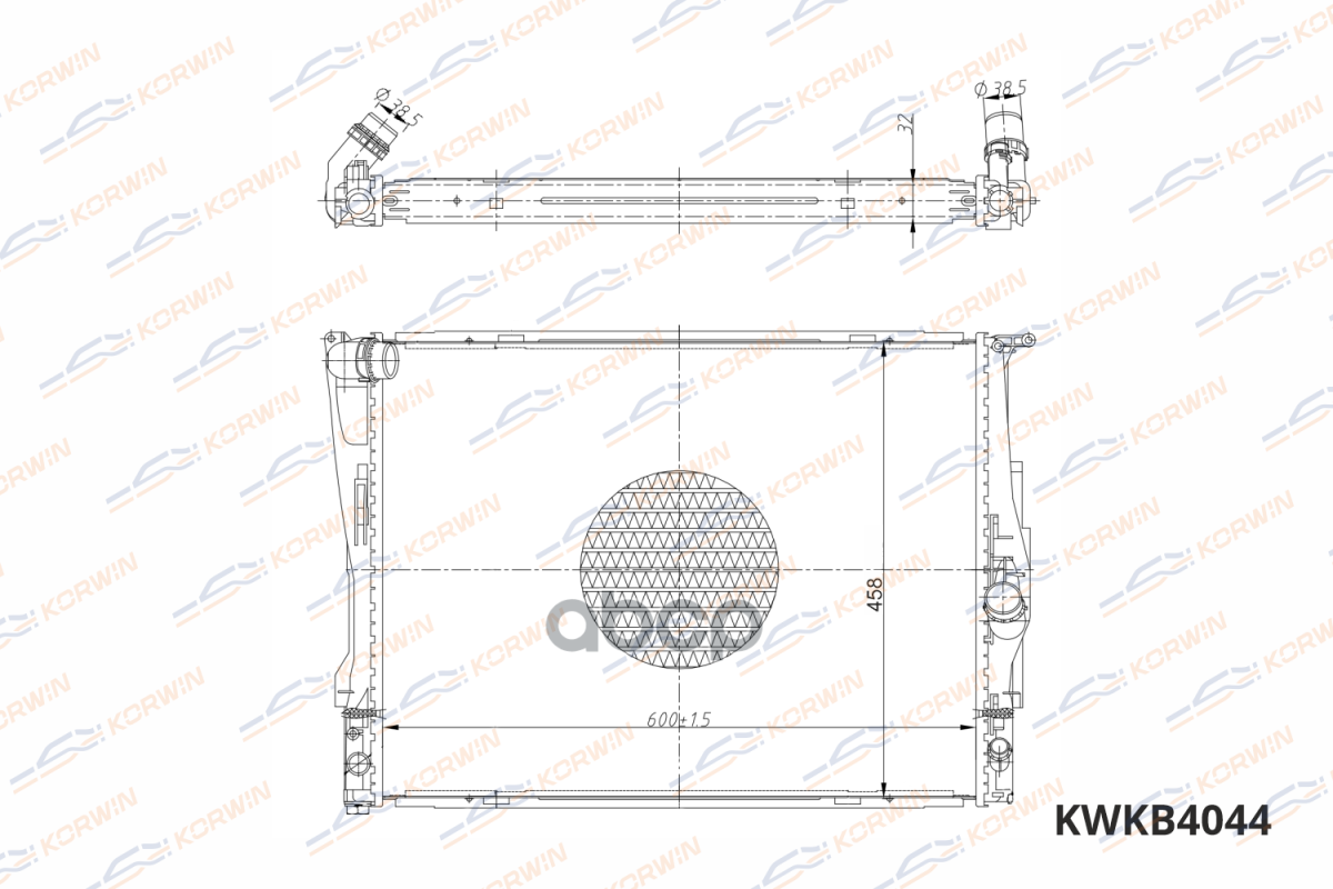 Радиатор Охлаждения Bmw 3 (E90/91) 05- (Гарантия 2 Года) KORWIN арт. KWKB4044