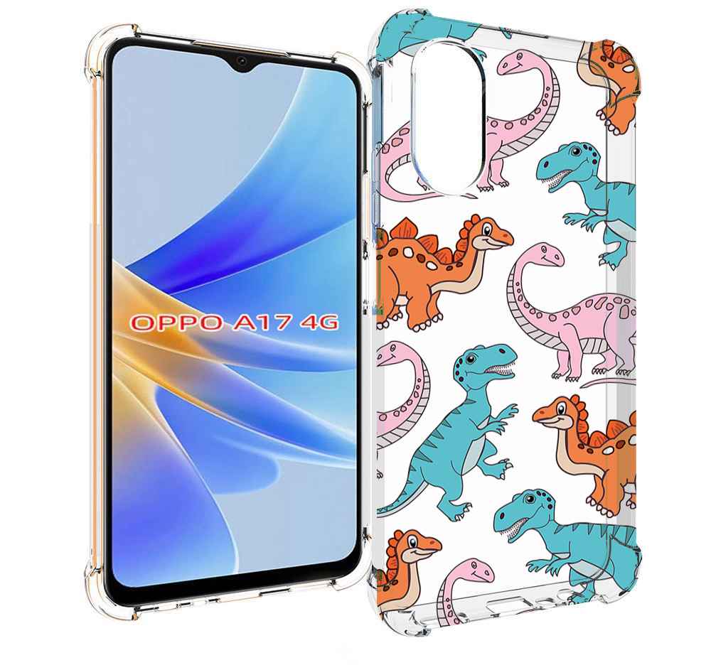 

Чехол MyPads разные-динозаврики для OPPO A17, Прозрачный, Tocco