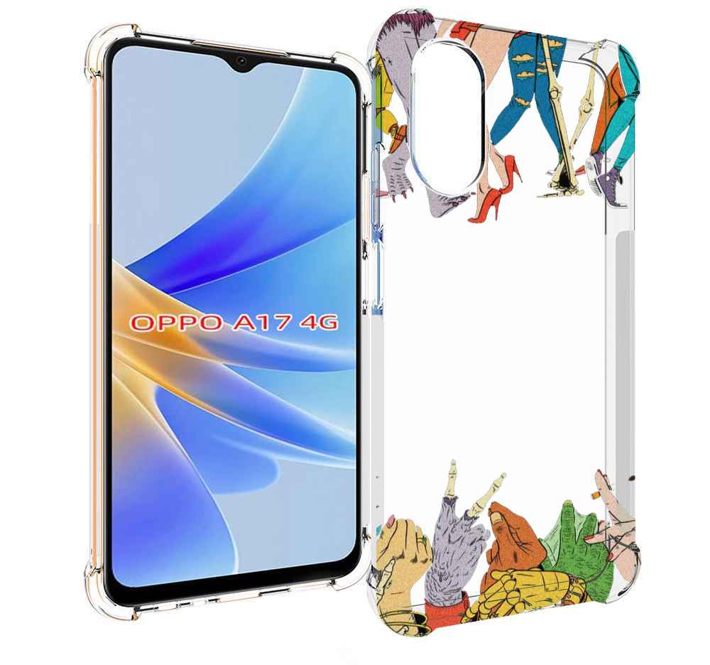 

Чехол MyPads разные персонажи пальчики для OPPO A17, Прозрачный, Tocco