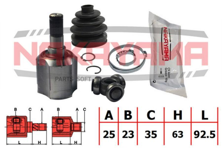 ШРУС внутр. к-кт HYUNDAI SANTA FE B8/DM 12-, TUCSON 04-10, KIA SORENTO XM 09-15, SPORTAGE