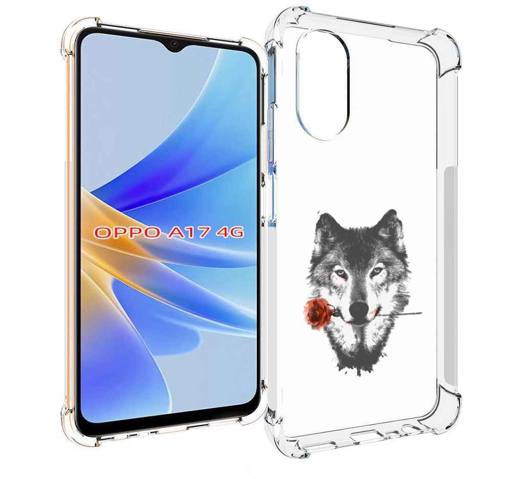 

Чехол MyPads волк с розой для OPPO A17, Прозрачный, Tocco