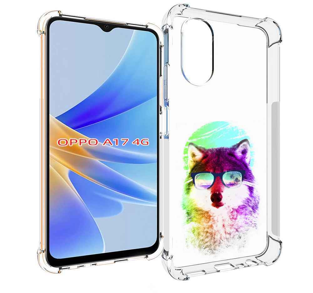 

Чехол MyPads радужный волк детский для OPPO A17, Прозрачный, Tocco