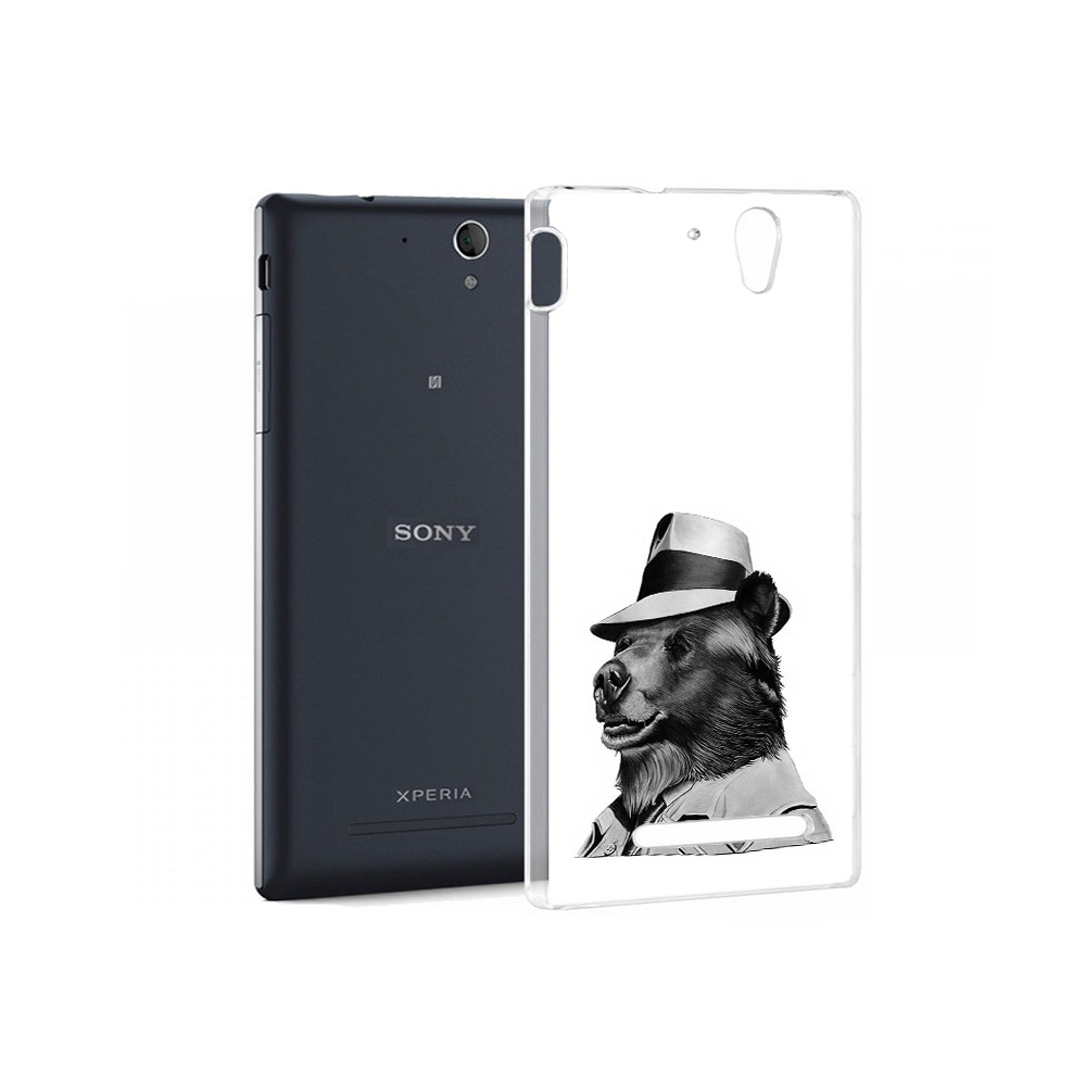 Чехол MyPads Tocco для Sony Xperia C5 Ultra медведь в шляпе (PT16261.253.465)