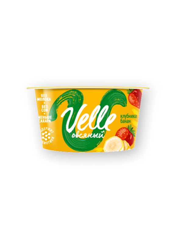 Растительный аналог йогурта Velle клубника-банан 0,5% 130 г
