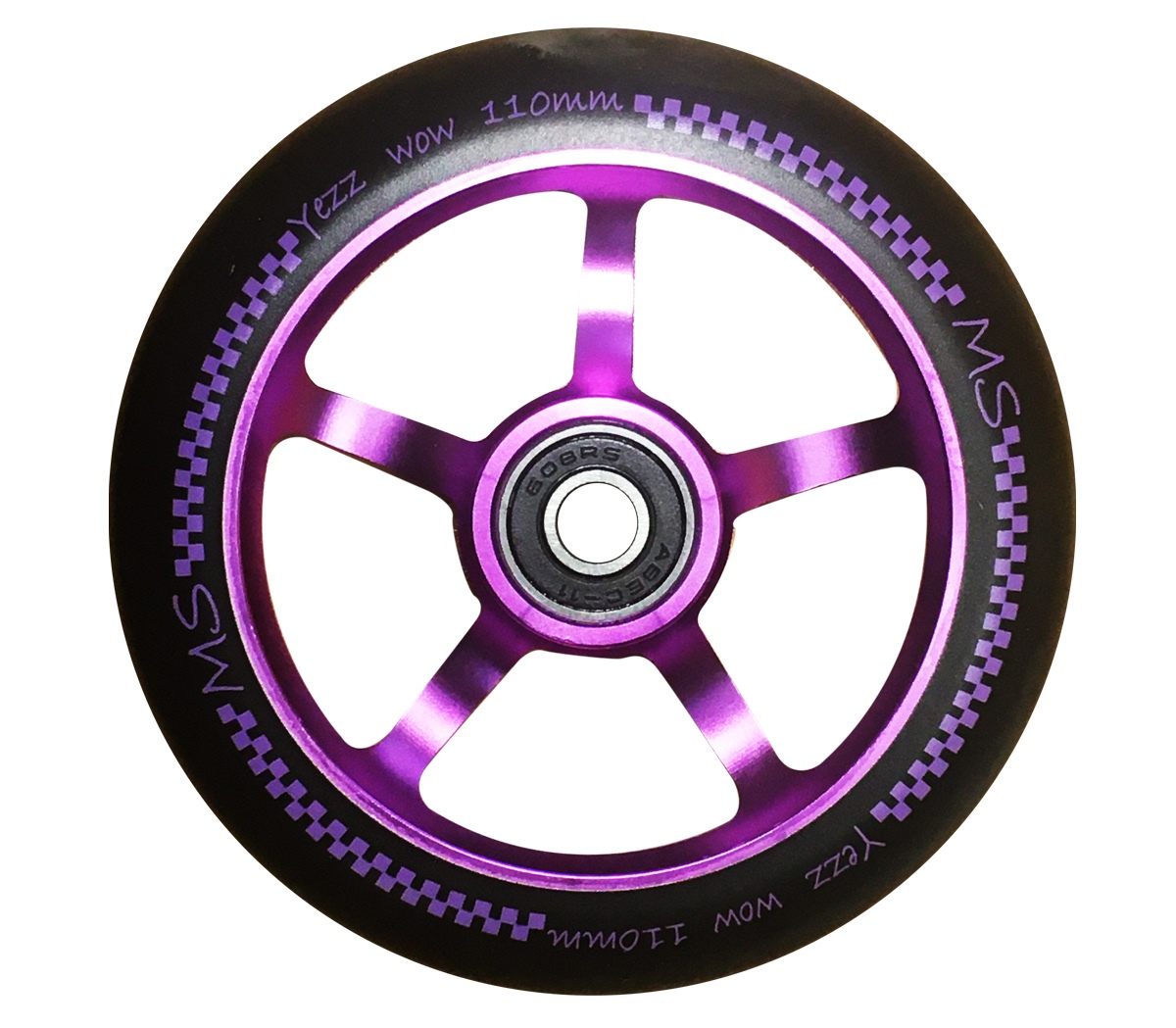 Колесо для трюкового самоката Yezz 110 мм 5S-5 спиц одинарных фиолетовый