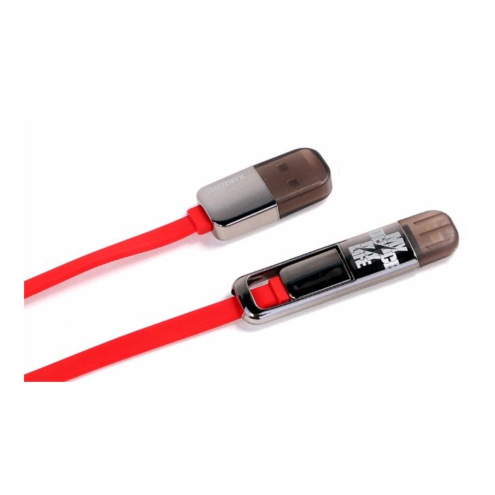

Дата-кабель Remax Transformer Kingkong USB - Lightning/Micro USB 2.1A, 1 м, Red