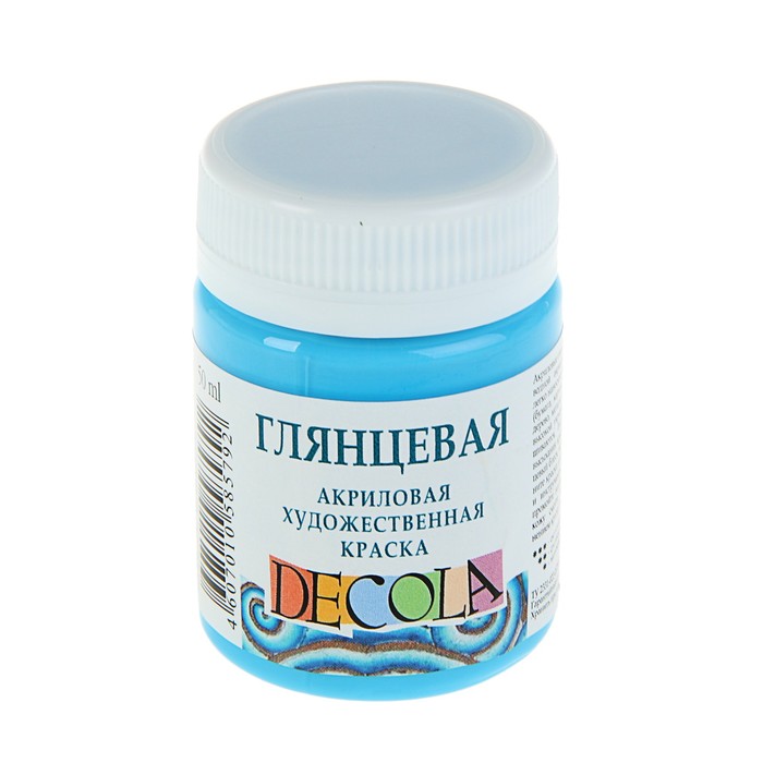 

Краска акриловая Decola, 50 мл, небесно-голубая, Shine, глянцевая, Голубой, Decola