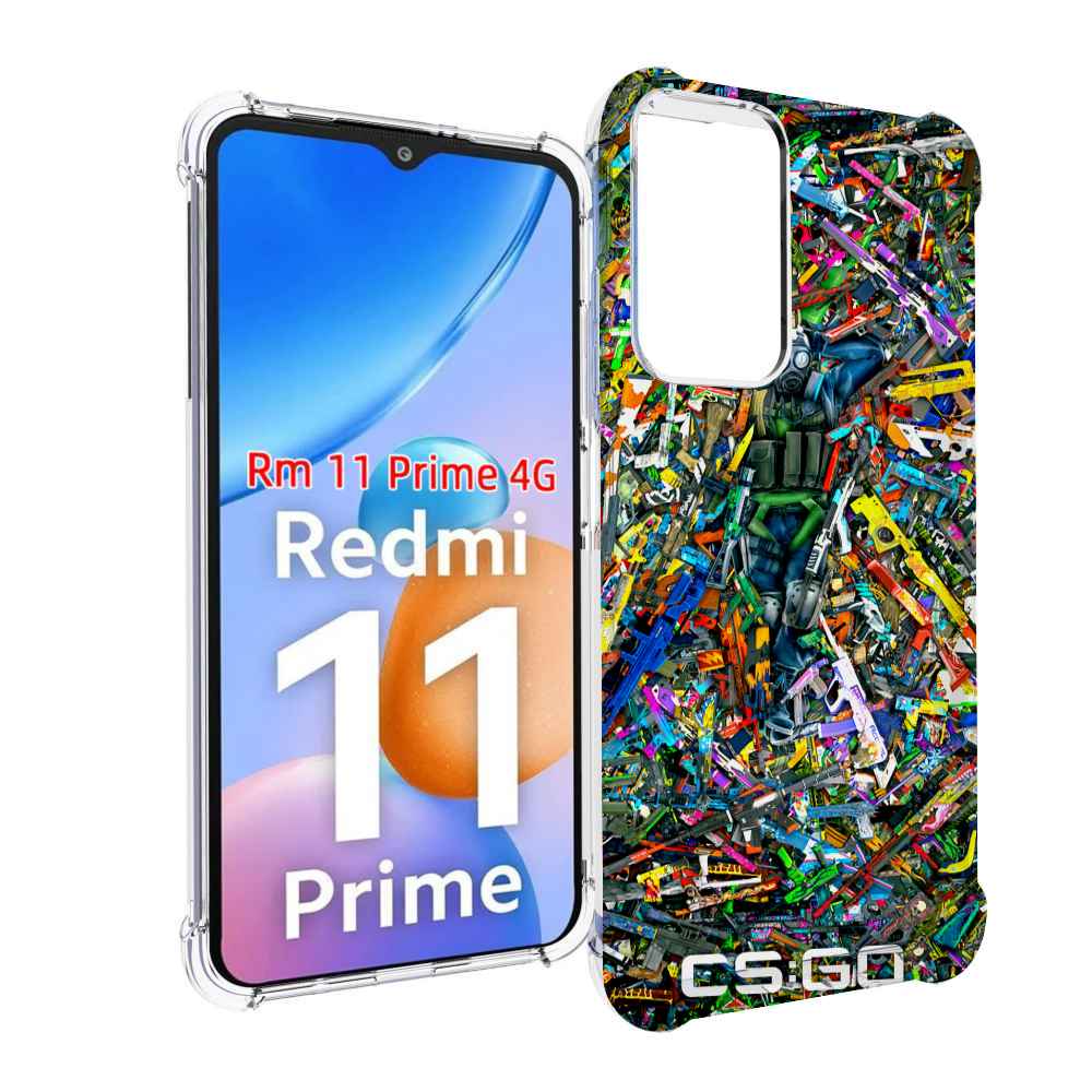

Чехол MyPads CS GO guns skins мужской для Xiaomi Redmi 11 Prime 4G, Прозрачный, Tocco
