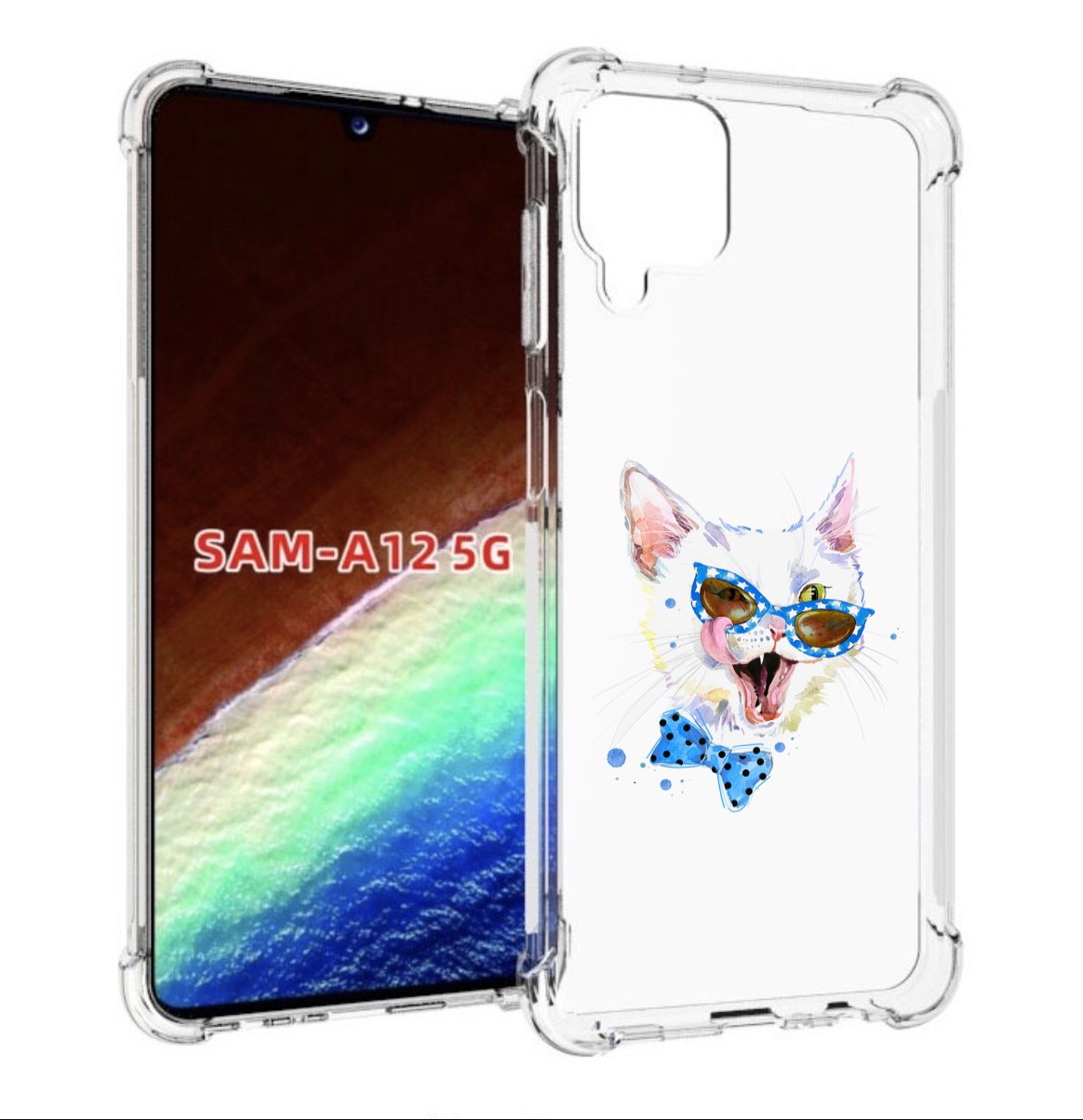 Чехол MyPads белый кот для Samsung Galaxy A12 (SM-A125F) 2020/21/A12 Nacho SM-A127F Tocco