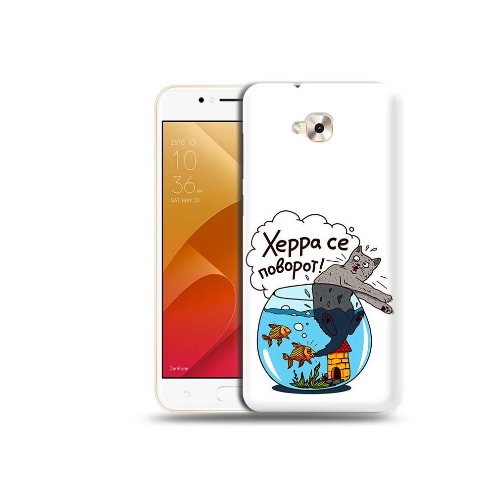 

Чехол MyPads Tocco для Asus ZenFone Live (ZB501KL) Рыбы с котом (PT109094.653.149), Tocco