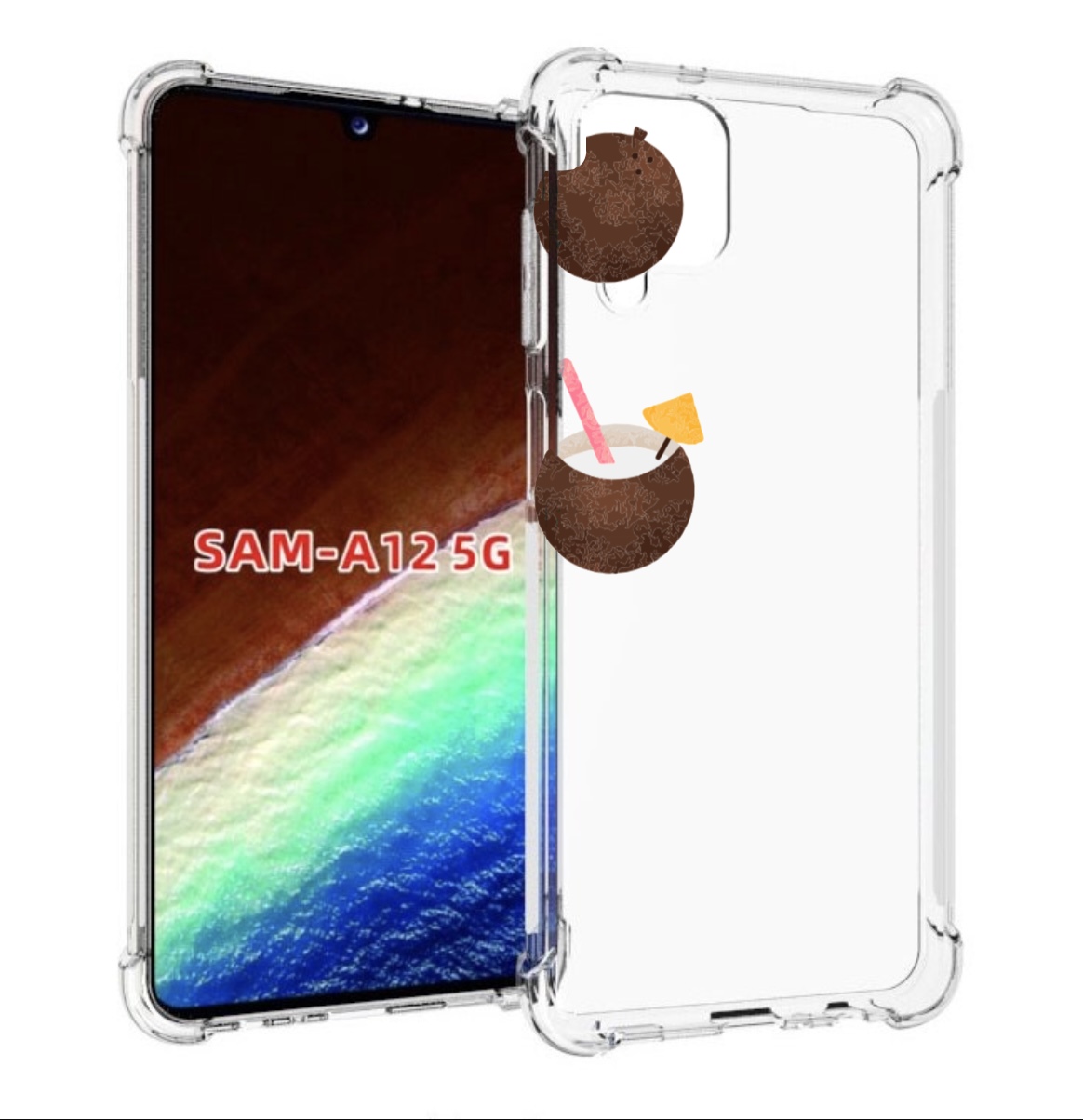 

Чехол MyPads кокосики для Samsung Galaxy A12 (SM-A125F) 2020/21/A12 Nacho SM-A127F, Прозрачный, Tocco