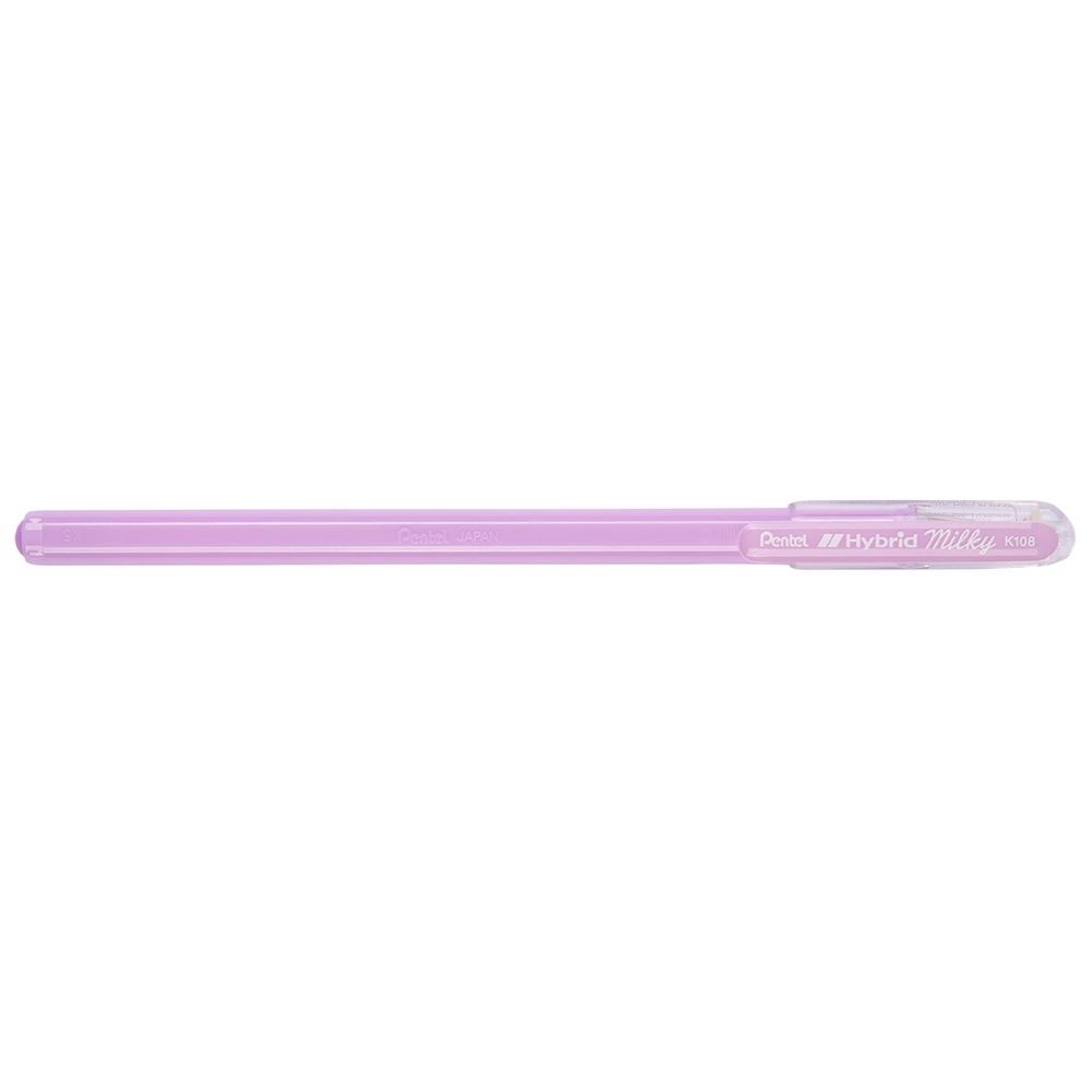 Ручка гелевая Pentel Hybrid Milky, пастельная, диаметр 0,8 мм, Фиолетовые чернила