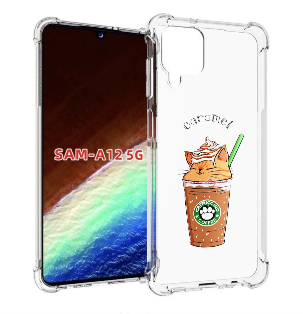 

Чехол MyPads карамельный напиток женский для Samsung Galaxy A12 (SM-A125F) 2020/21, Прозрачный, Tocco