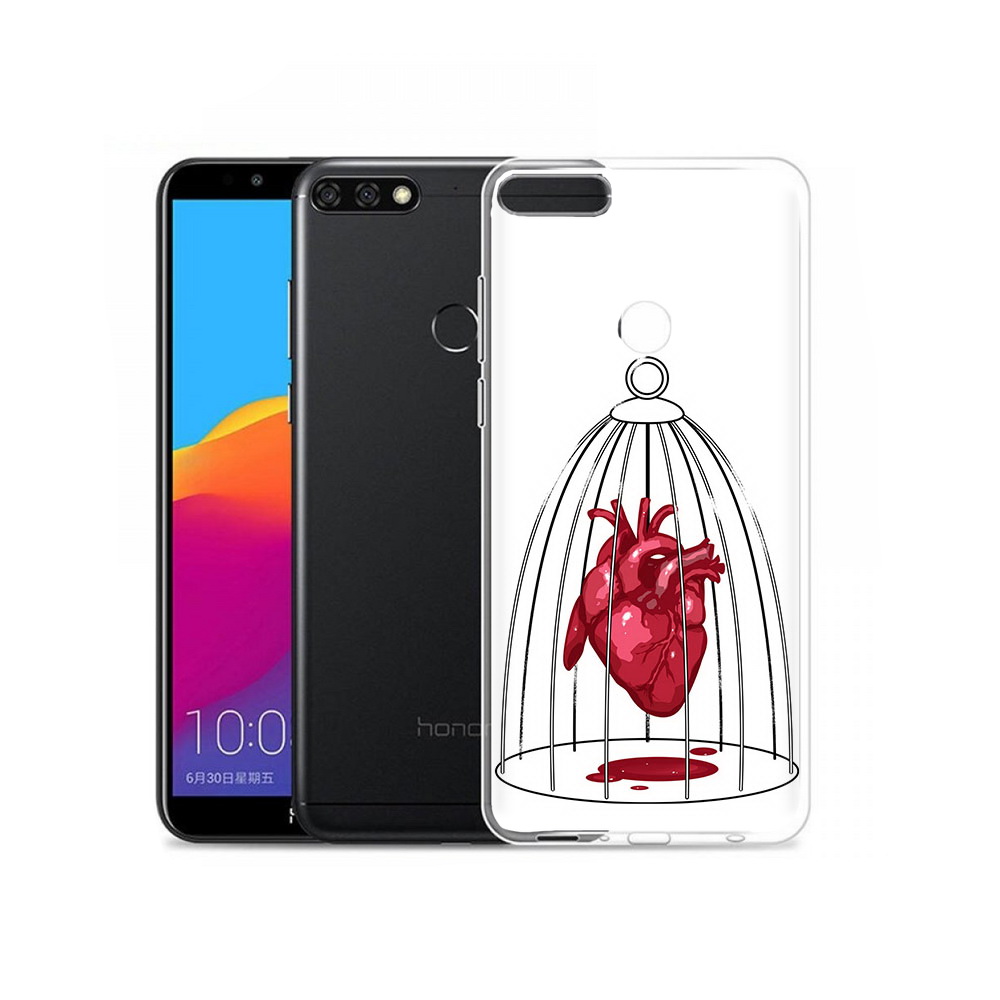 

Чехол MyPads Tocco для Honor 7C Pro сердце в клетке (PT113786.47.597), Прозрачный, Tocco