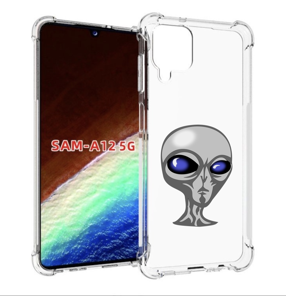

Чехол MyPads инопланетянин для Samsung Galaxy A12 (SM-A125F) 2020/21/A12 Nacho SM-A127F, Прозрачный, Tocco