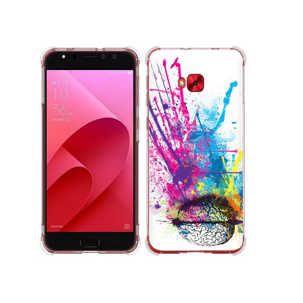 

Чехол MyPads Tocco для Asus ZenFone 4 Selfie яркий красочный мозг (PT76274.652.710), Прозрачный, Tocco
