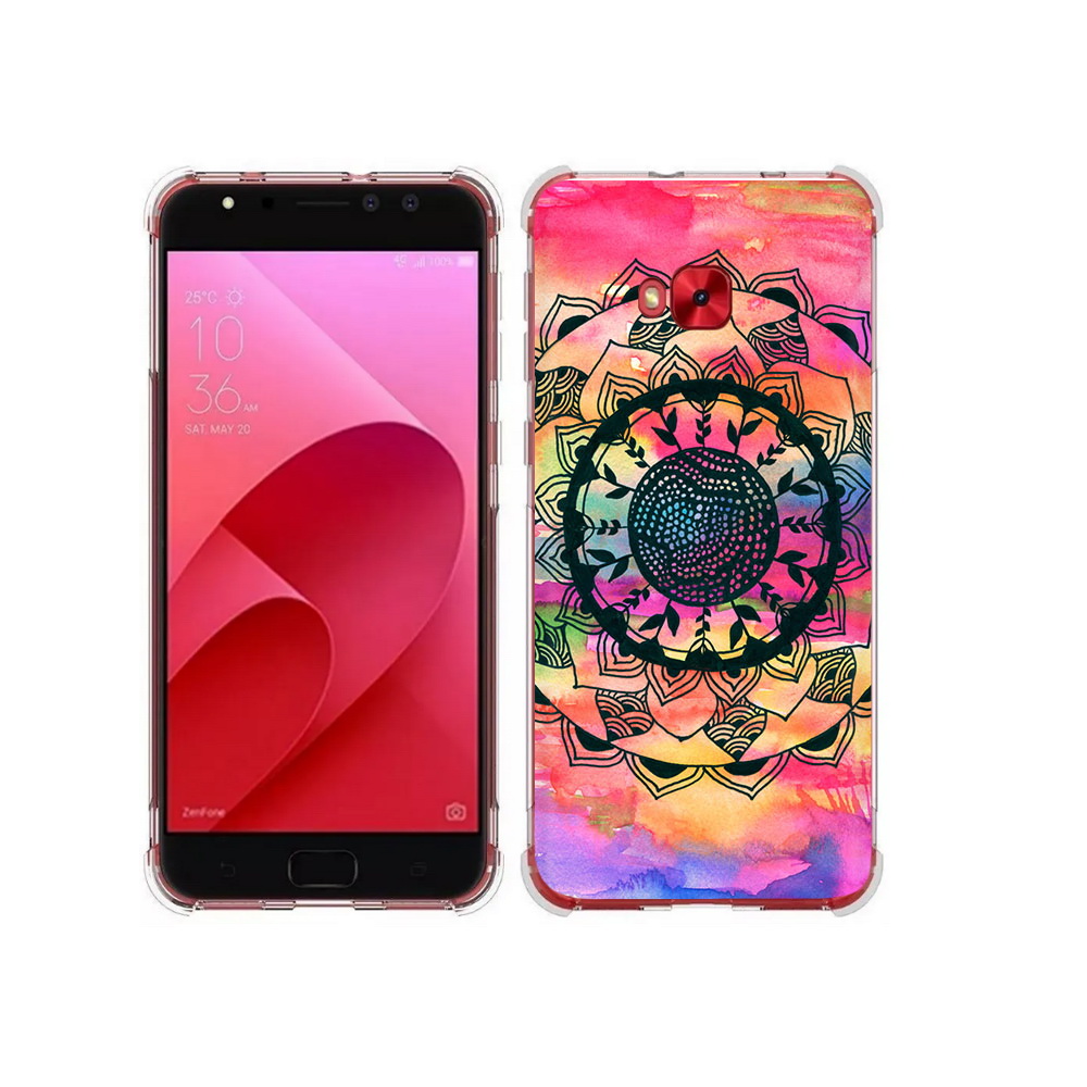

Чехол MyPads Tocco для Asus ZenFone 4 Selfie яркая абстракция круглый цветок, Прозрачный, Tocco