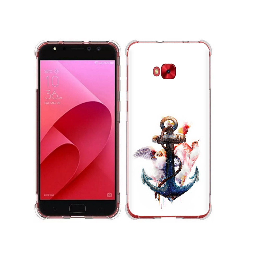 

Чехол MyPads Tocco для Asus ZenFone 4 Selfie якорь с птицами (PT76274.652.703), Прозрачный, Tocco