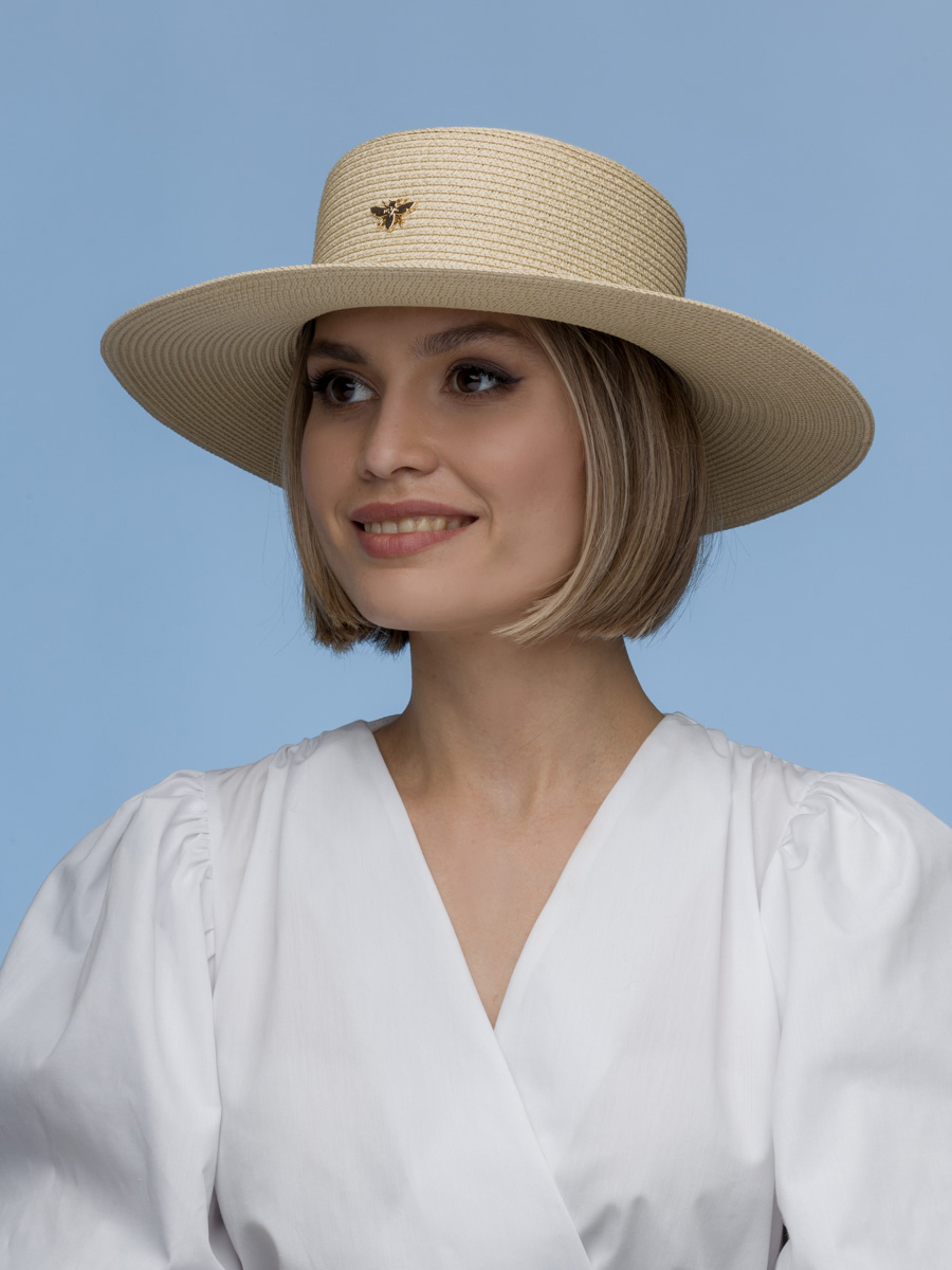 Шляпа женская vintage+ 620LВБ бежевая, р.55-59