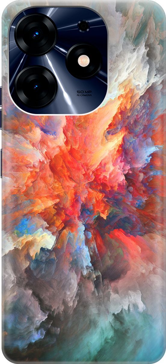 

Силиконовый чехол на Tecno Spark 10 Pro "Взрыв цвета", Оранжевый;серый, 159556