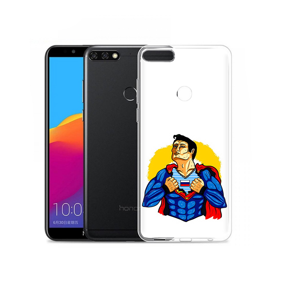 

Чехол MyPads Tocco для Honor 7C Pro русский супермен (PT113786.47.591), Прозрачный, Tocco