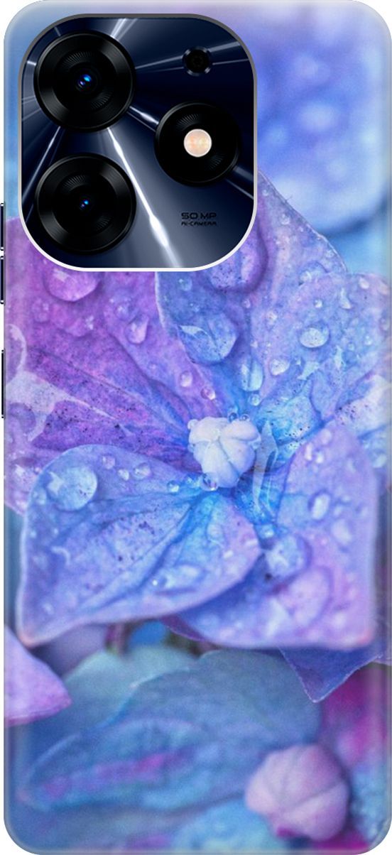 

Силиконовый чехол на Tecno Spark 10 Pro "Голубой цветочек", Голубой;фиолетовый, 159562