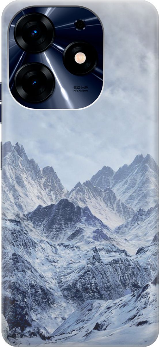 

Силиконовый чехол на Tecno Spark 10 Pro "Снежные горы", Белый;голубой, 159563