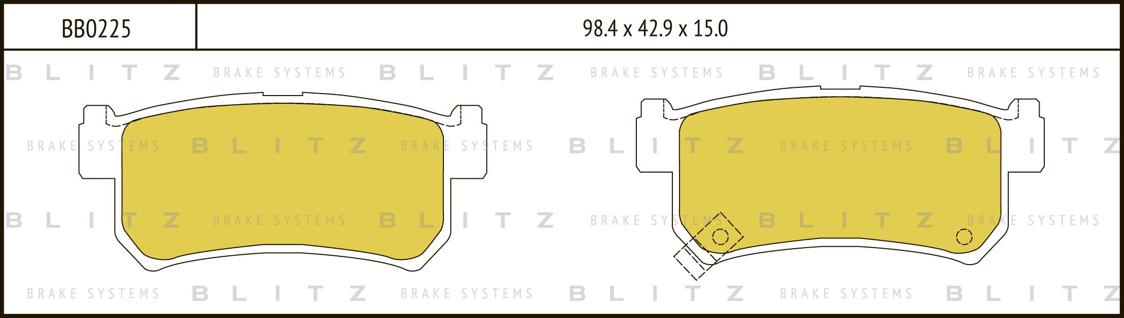 

Тормозные колодки дисковые BLITZ BB0225