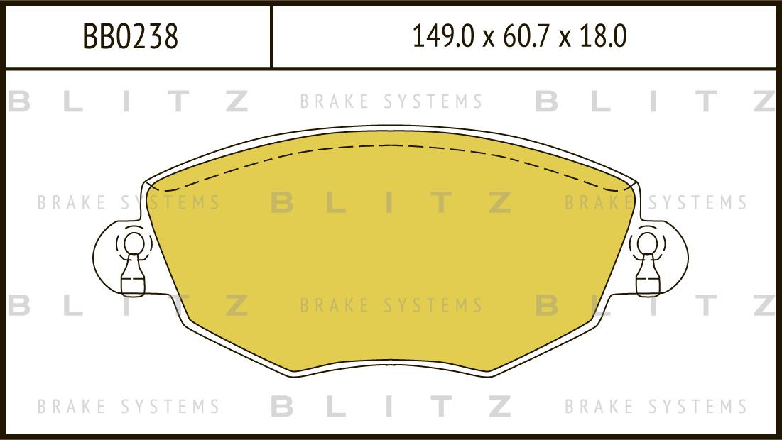 

Тормозные колодки BLITZ дисковые для Ford Mondeo III 2000- BB0238