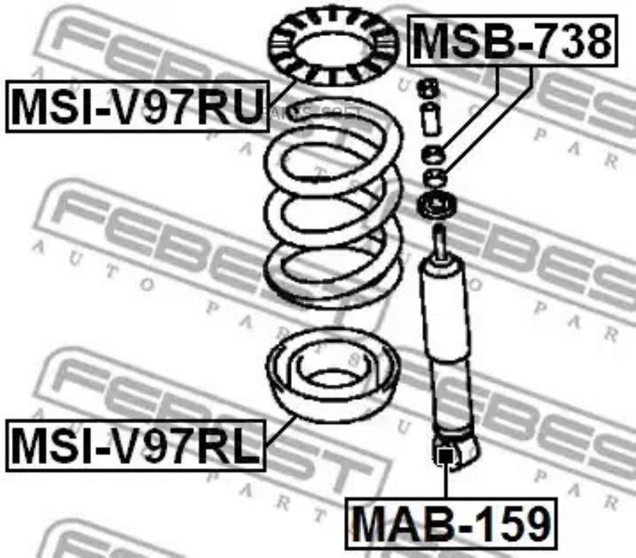 

FEBECT MAB159 MAB-159_сайлентблок заднего амортизатора!\ Mitsubishi Pajero III/IV 00-06