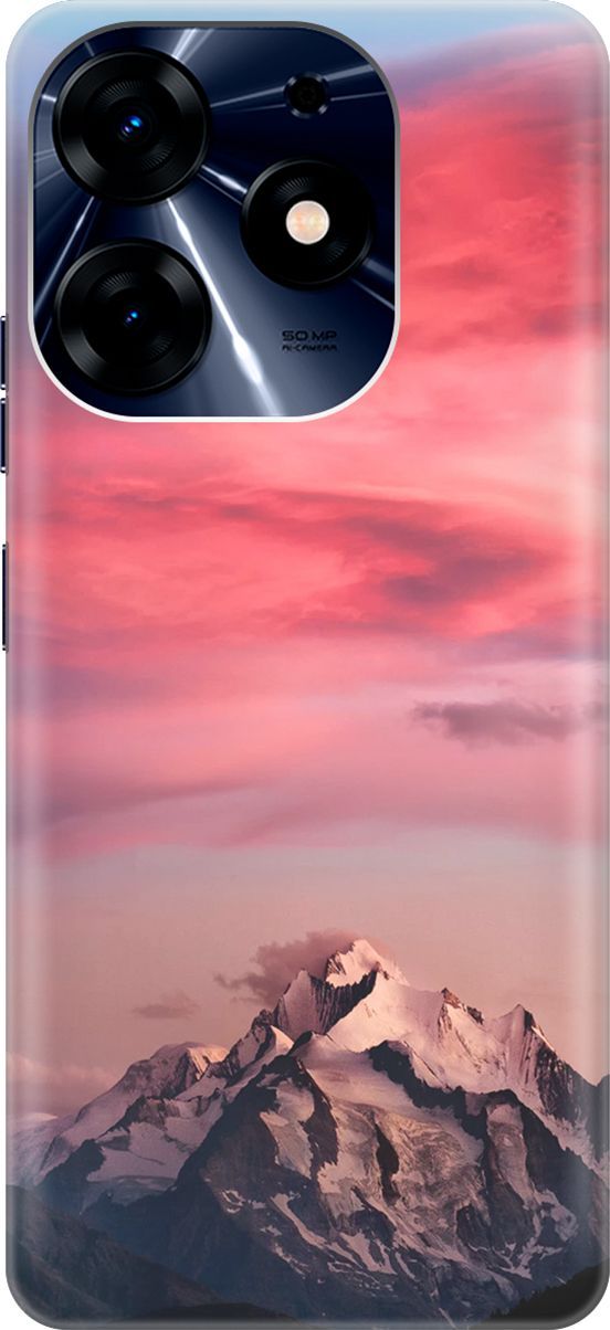 

Силиконовый чехол на Tecno Spark 10 Pro "Горы и небо", Коричневый;розовый, 159559