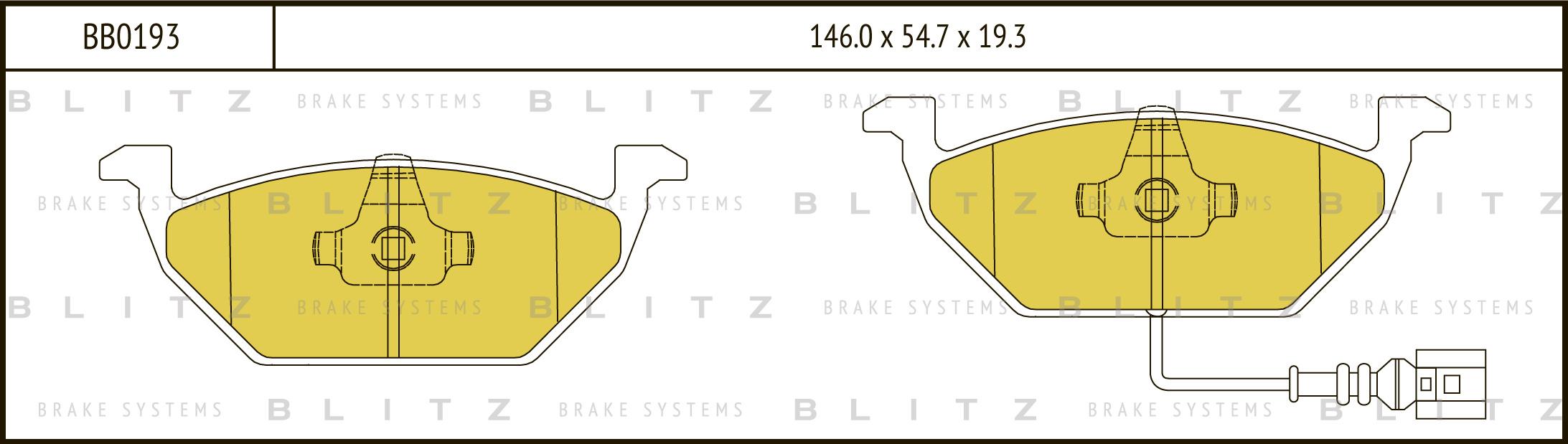 

Тормозные колодки BLITZ дисковые для Audi A2 00-/Skoda Fabia 00- BB0193