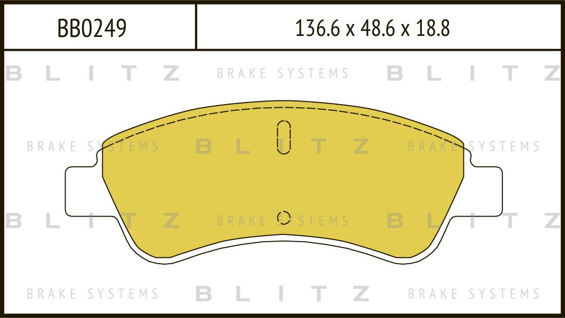 

Тормозные колодки дисковые BLITZ BB0249