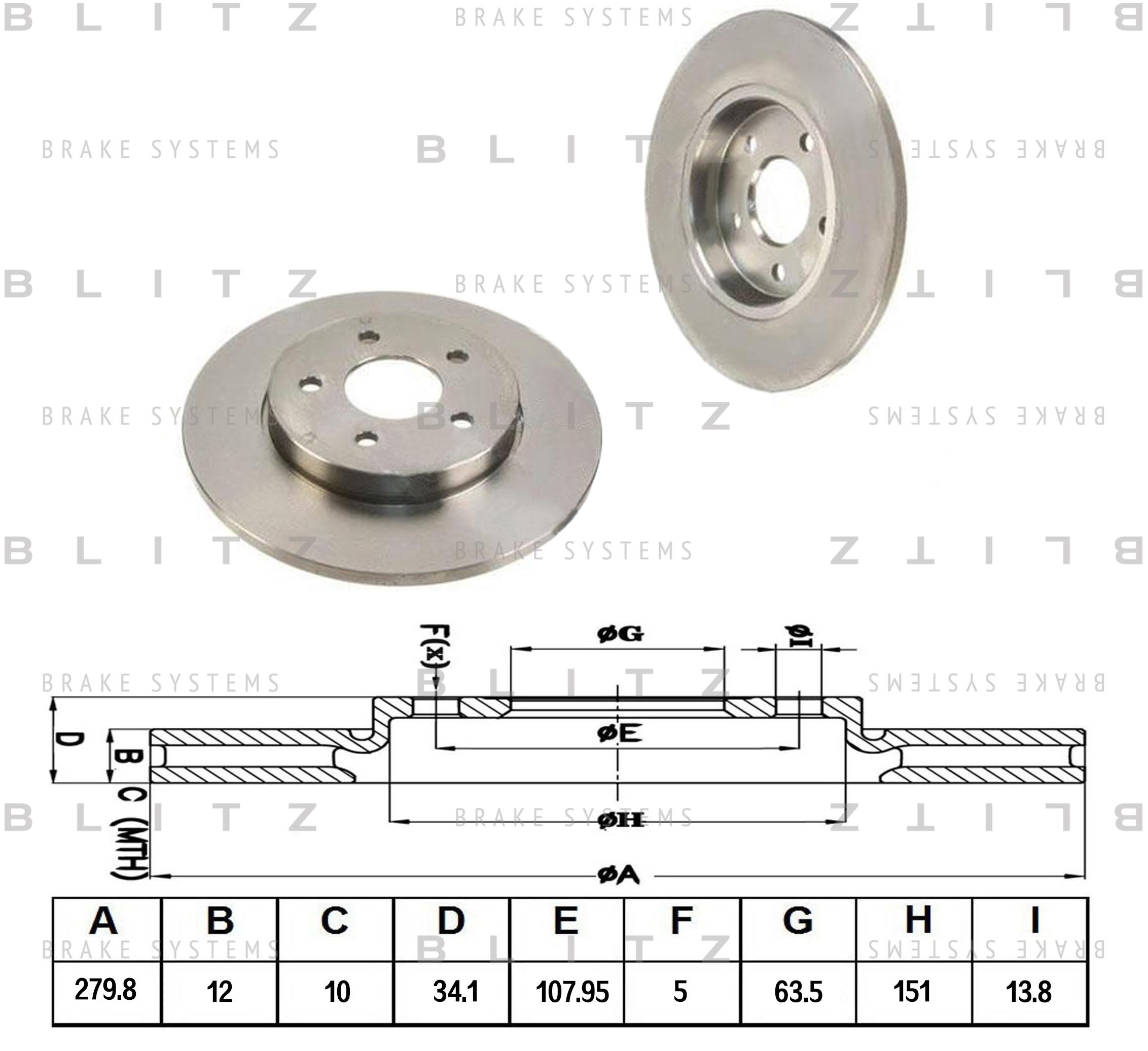 

Тормозной диск BLITZ для Ford Mondeo 2000- BS0177
